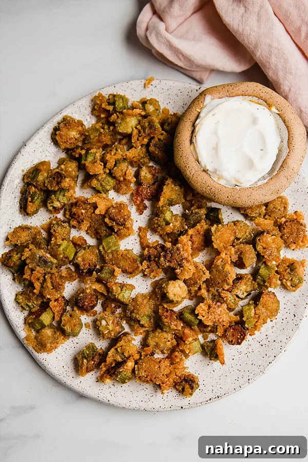 Crispy Oven-Baked Okra: Gluten-Free, Keto, Paleo, AIP-Friendly 6 Crispy oven fried okra with dipping sauce