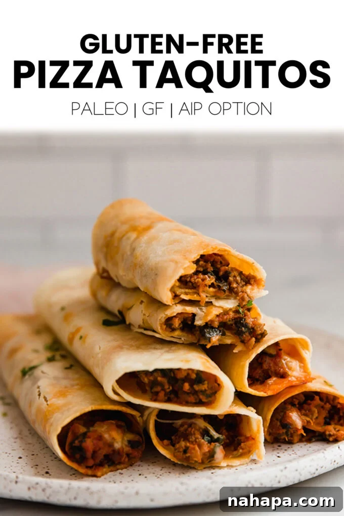 Wholesome Pizza Roll-Ups: Gluten-Free, Paleo, and AIP Friendly 6 Pinterest graphic for Gluten-Free Pizza Roll Ups