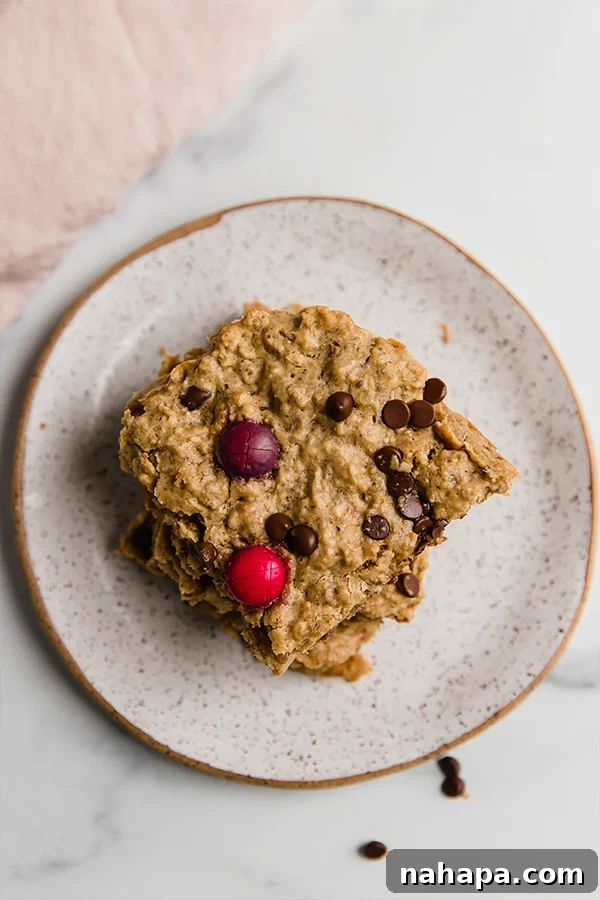 Oatmeal breakfast bars cut on a plate, ready to be served
