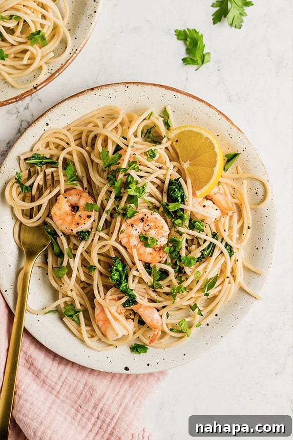 Lemon Garlic Shrimp Pasta