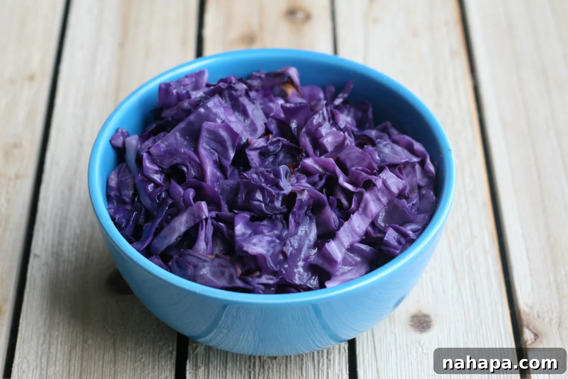 A bowl of roasted red cabbage.