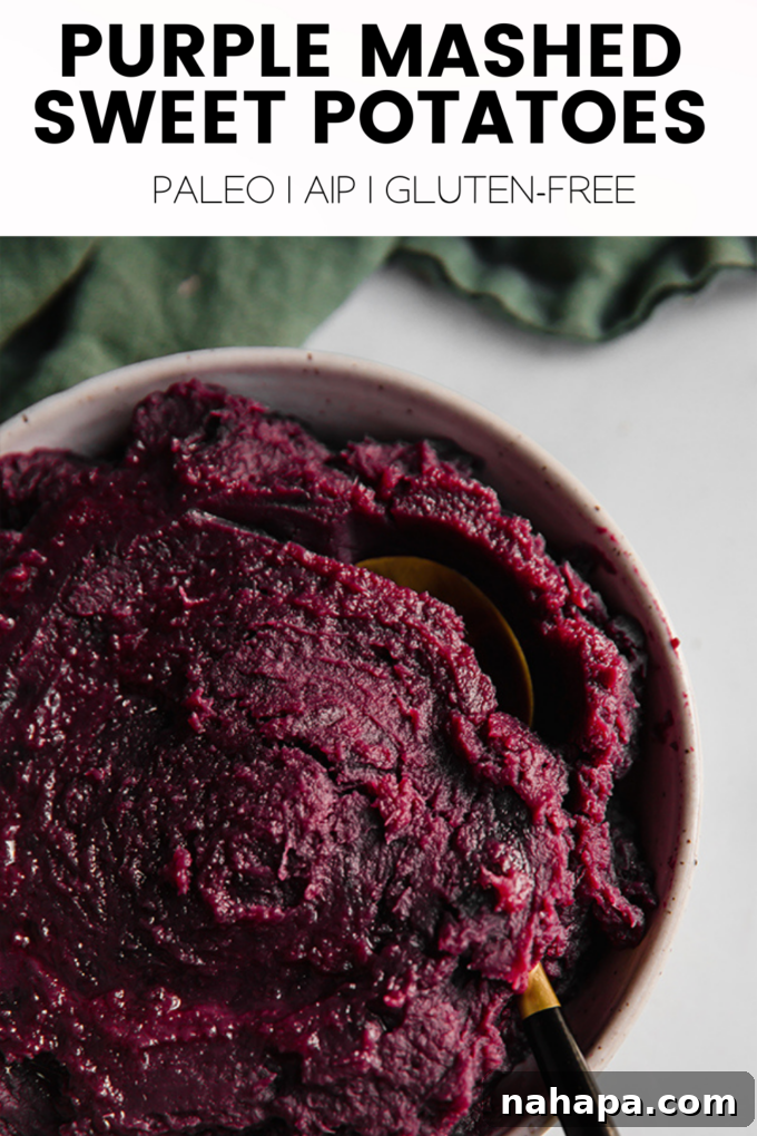 A festive banner image featuring purple mashed sweet potatoes, evoking a cozy holiday mood.