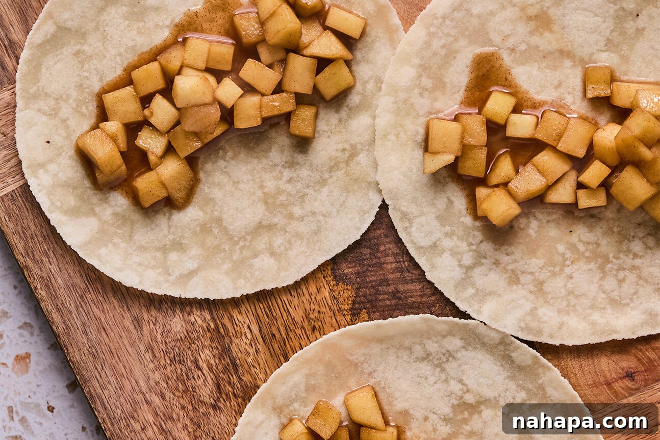 Apple Cinnamon Swirls Gluten Free 8 Gluten free tortillas topped with cooked apples.