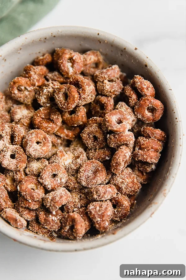 Gluten-Free Puppy Chow in a bowl ready to serve