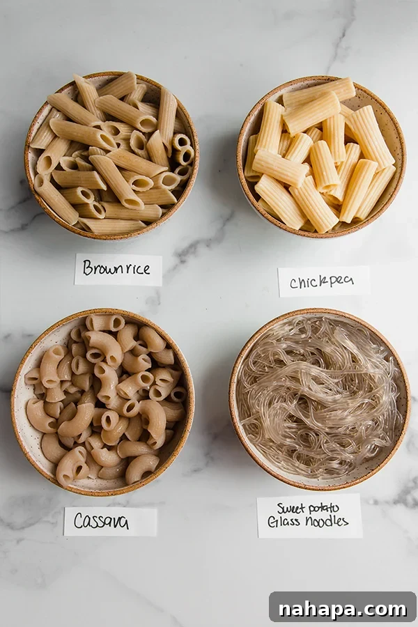 Top 4 Gluten Free Pasta Varieties 2 four gluten free pastas in bowls