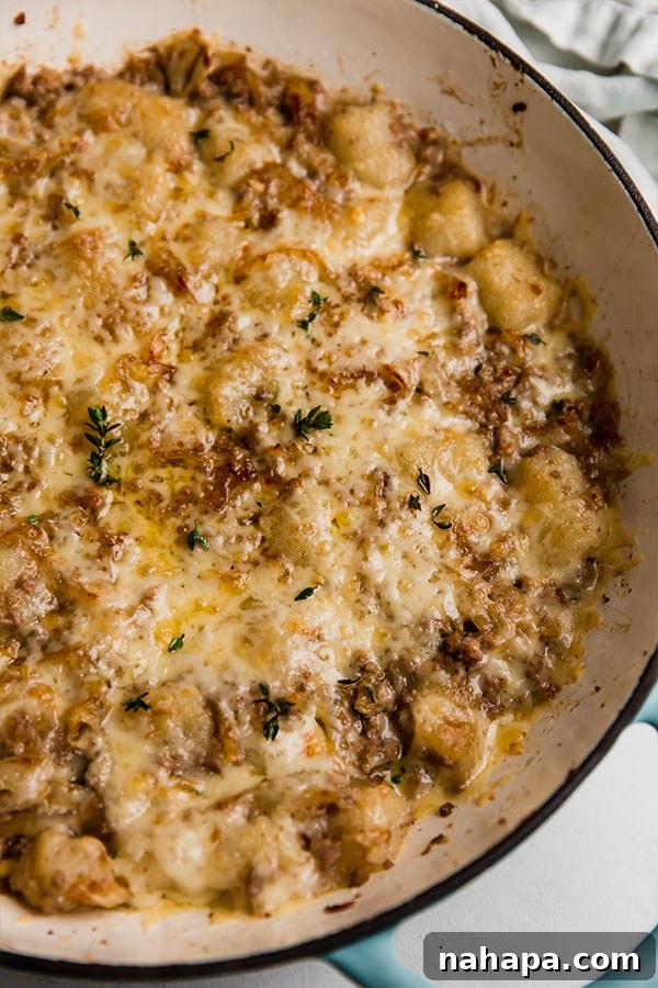 French Onion Gnocchi Skillet