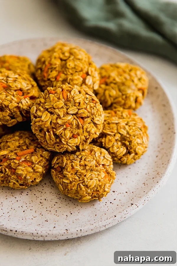 Delicious and healthy applesauce carrot cookies on a plate, ready to be enjoyed