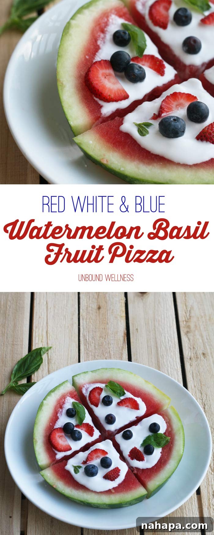 Red White & Blue Watermelon Basil Fruit Pizza (AIP & Vegan)