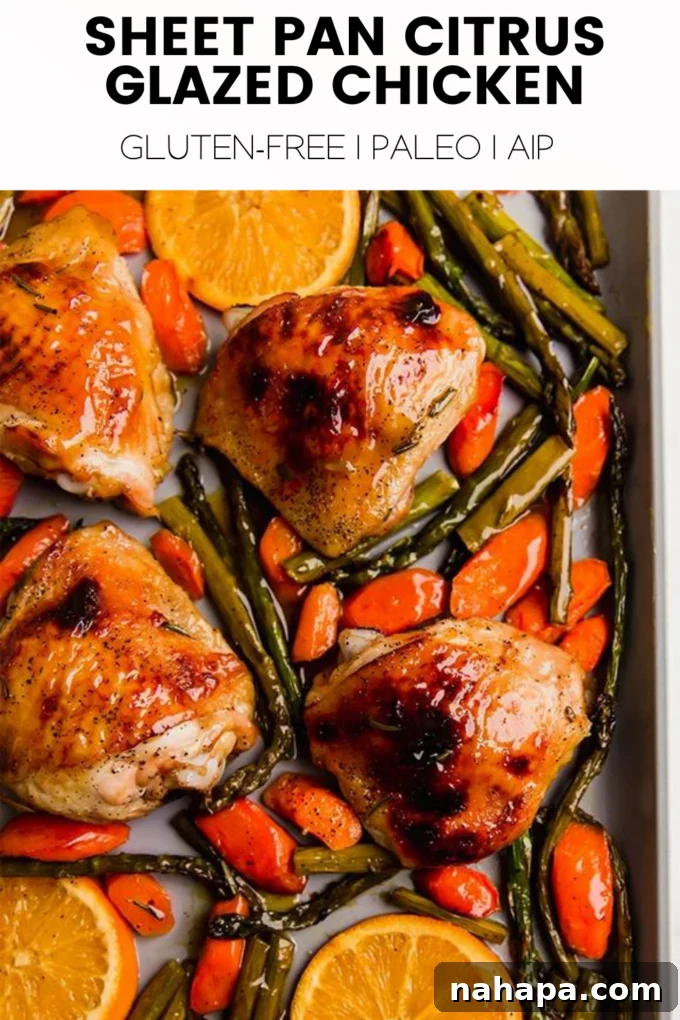 Sheet Pan Citrus Glazed Chicken graphic image.