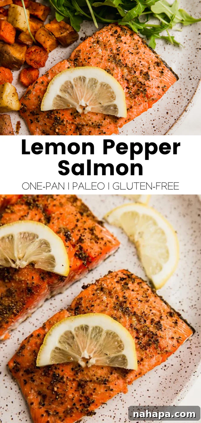 Zesty Peppered Salmon 7 A visually appealing promotional graphic for Lemon Pepper Salmon.