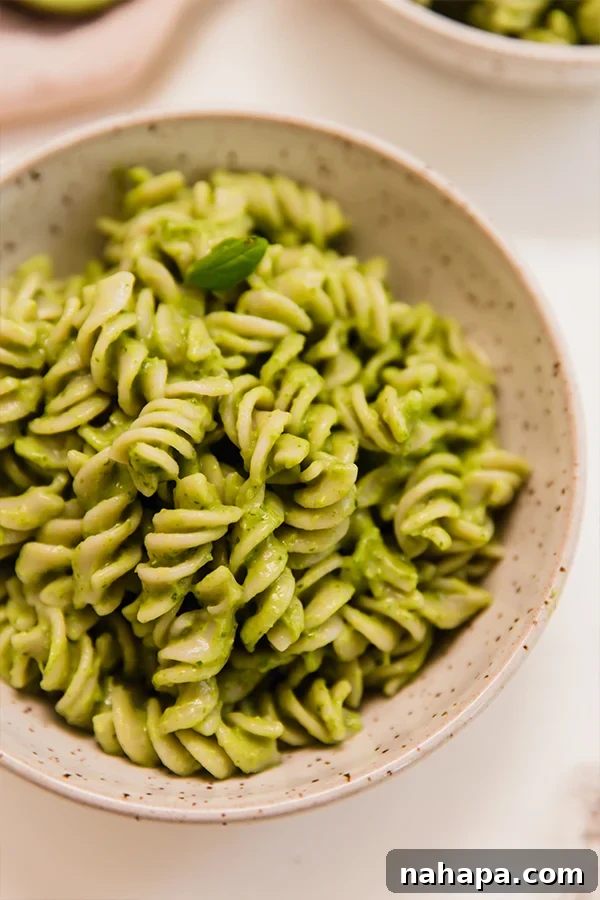 Easy Avocado Pesto Pasta (Vegan & Gluten-Free)