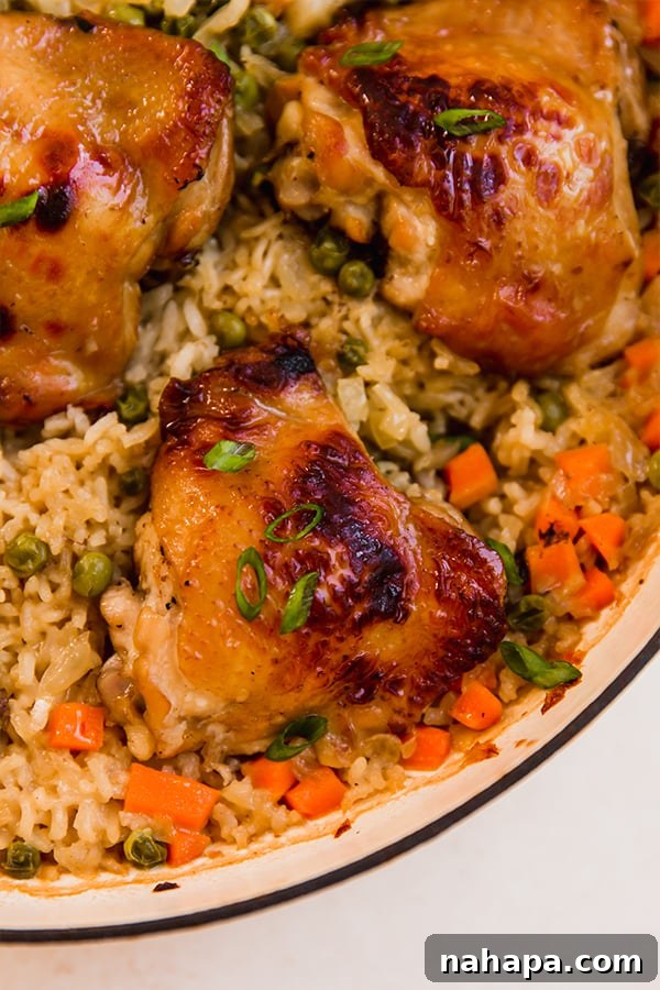 One Pot Baked Asian Chicken & Rice