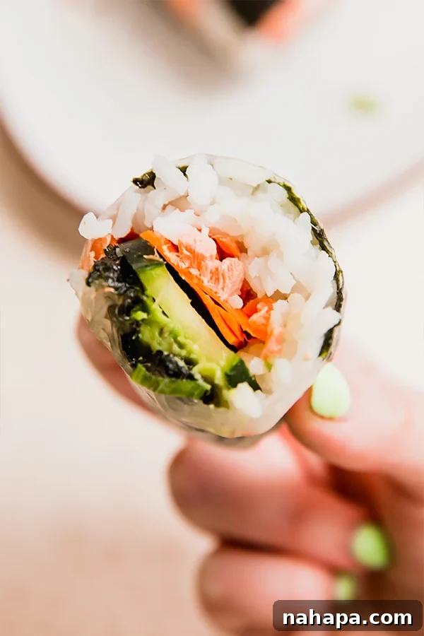 Salmon Rice Paper Sushi Roll