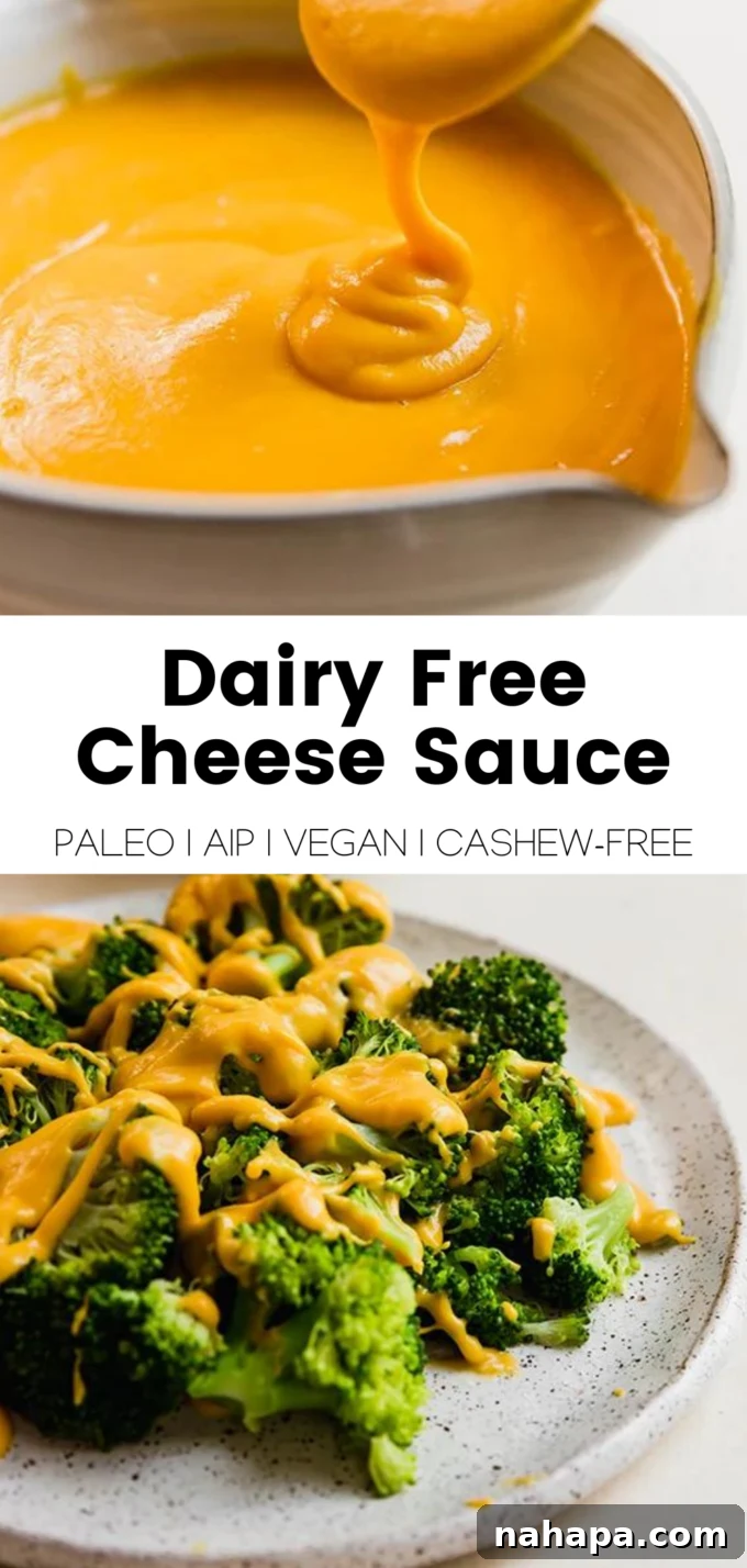 Dairy-Free Cheese Sauce - Pinterest Pin Image