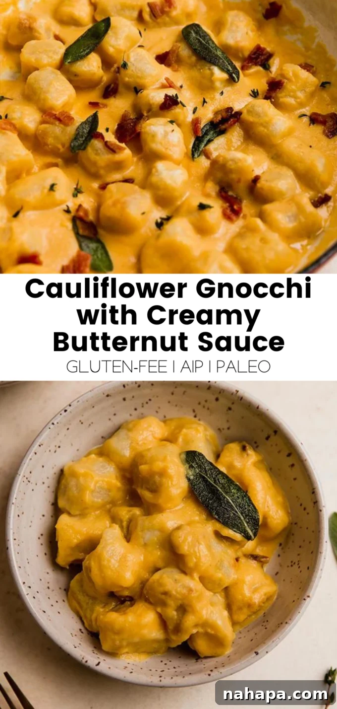 Cauliflower Gnocchi with Creamy Butternut Sauce