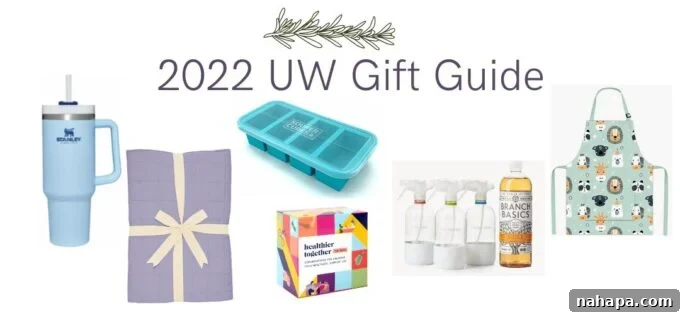 Unbound Wellness Holiday Gift Guide 2022 featuring food, wellness, home, and kids items