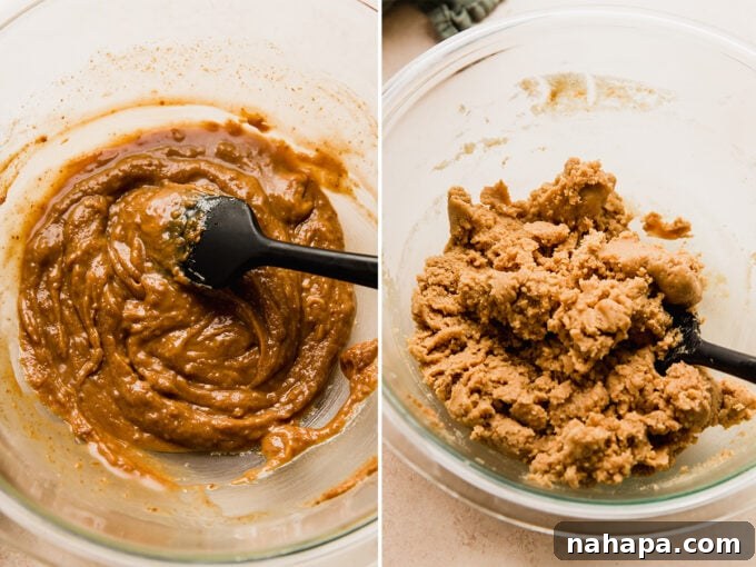 Guilt-Free Paleo Vegan Almond Butter Blossoms 3 The soft, pliable dough for almond butter blossom cookies in a mixing bowl.