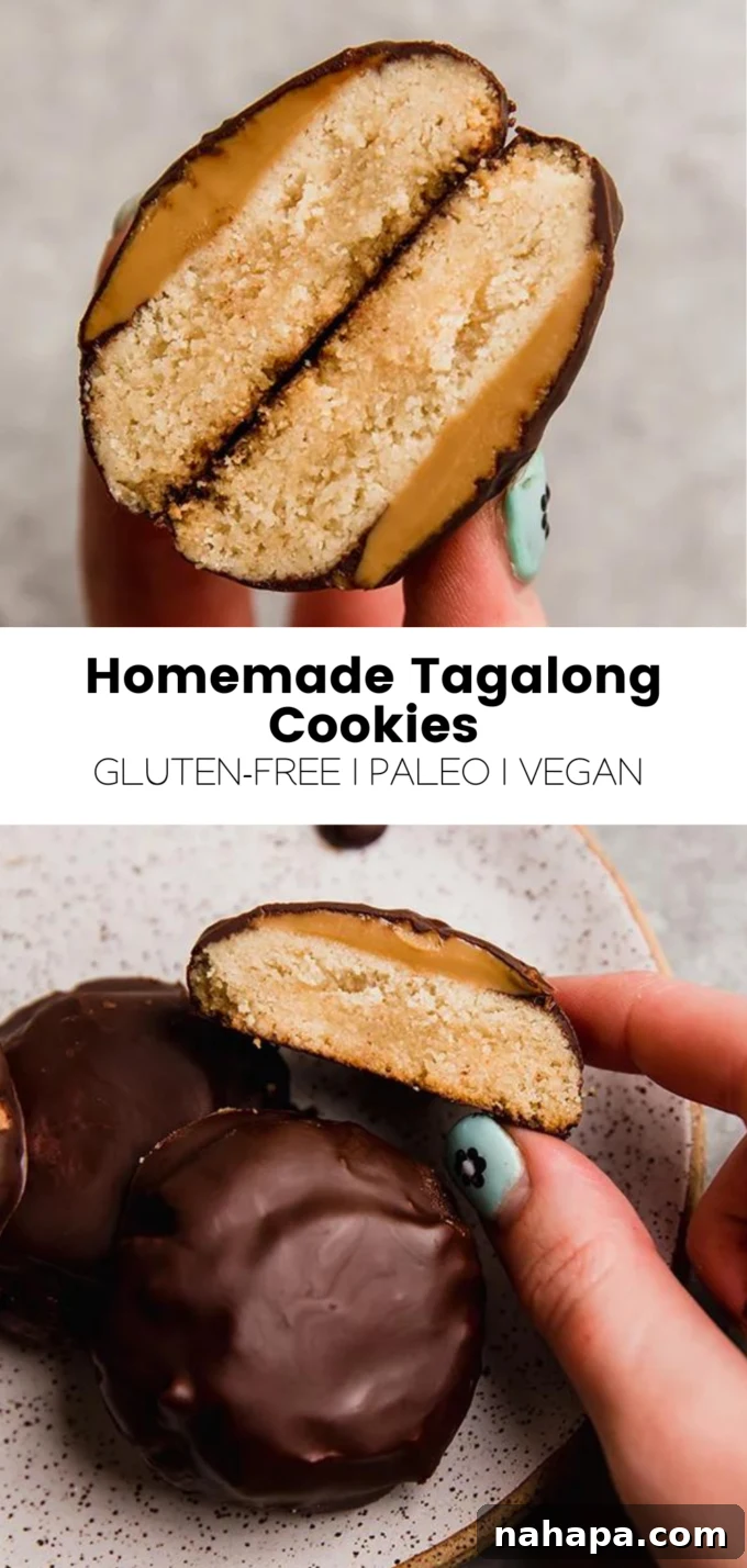 Homemade Gluten-Free Tagalong Delights 8 A vibrant infographic showcasing homemade Tagalong cookies with key features and benefits, perfect for social sharing.