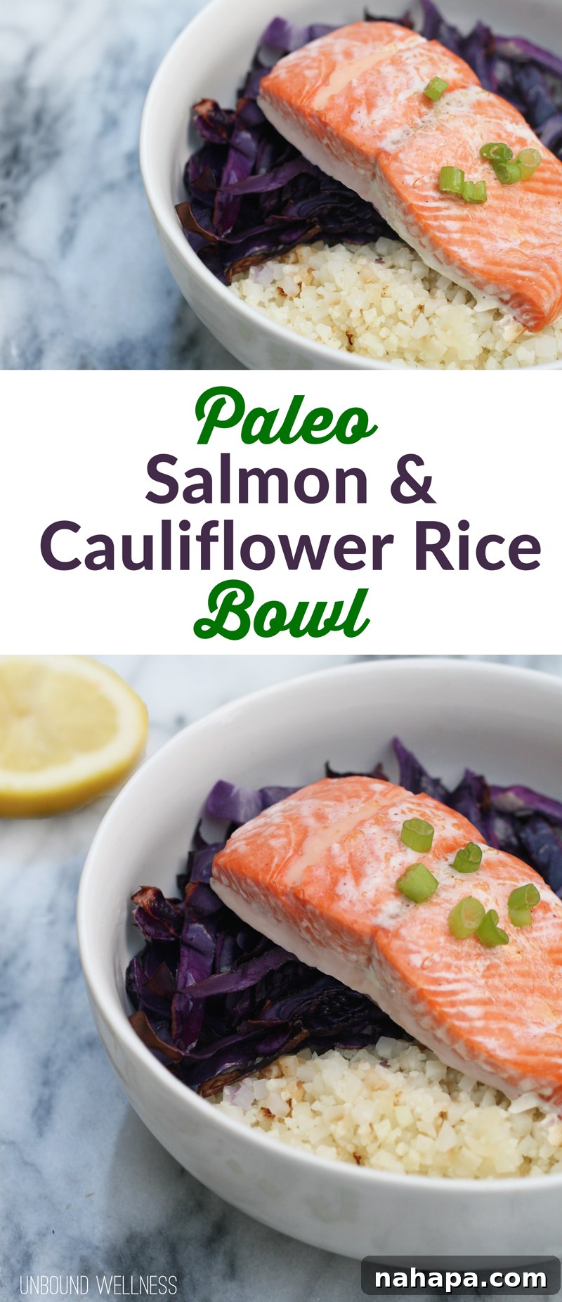  Paleo Salmon & Cauliflower rice bowl
