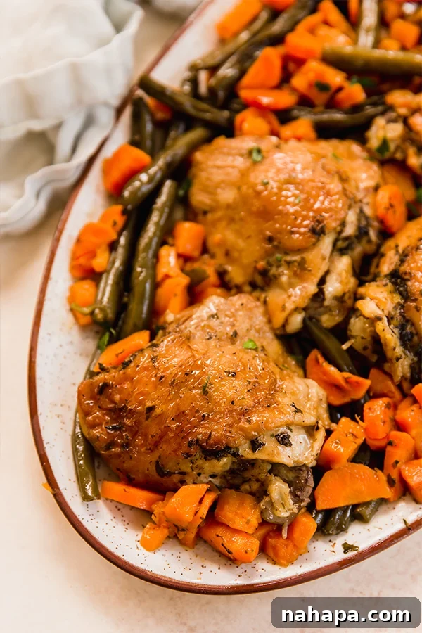Set It and Forget It: 20+ Delicious Gluten-Free Slow Cooker Meals 16 Slow Cooker Balsamic Chicken and Vegetables in a dish