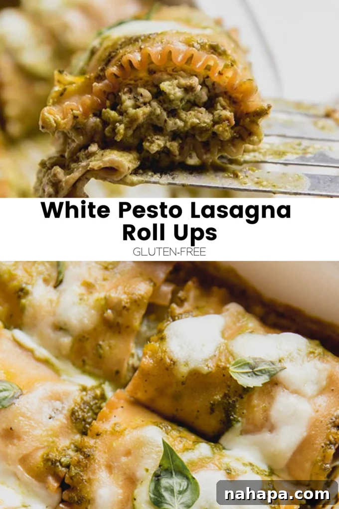 Gluten-Free White Pesto Lasagna Roll-Ups 9 A large, inviting graphic for White Pesto Lasagna Roll-Ups, perfect for sharing on social media like Pinterest.