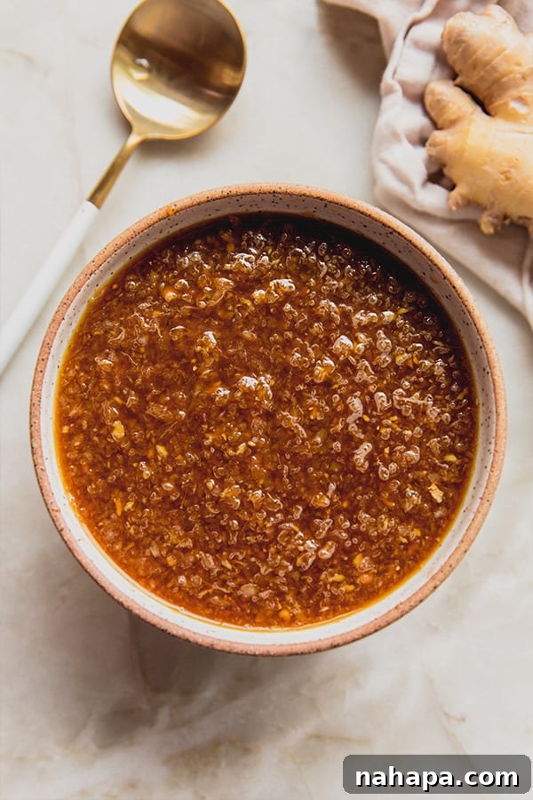 Signature Hibachi Ginger Sauce 4 A beautifully presented bowl of homemade hibachi ginger sauce on a counter.