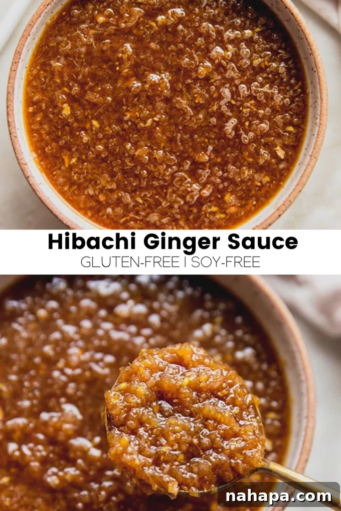 Signature Hibachi Ginger Sauce 6 A large, appealing image of the finished hibachi ginger sauce in a bowl.