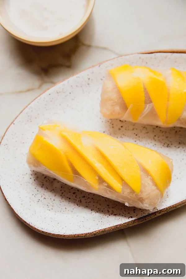 Mango Sticky Rice Rolls