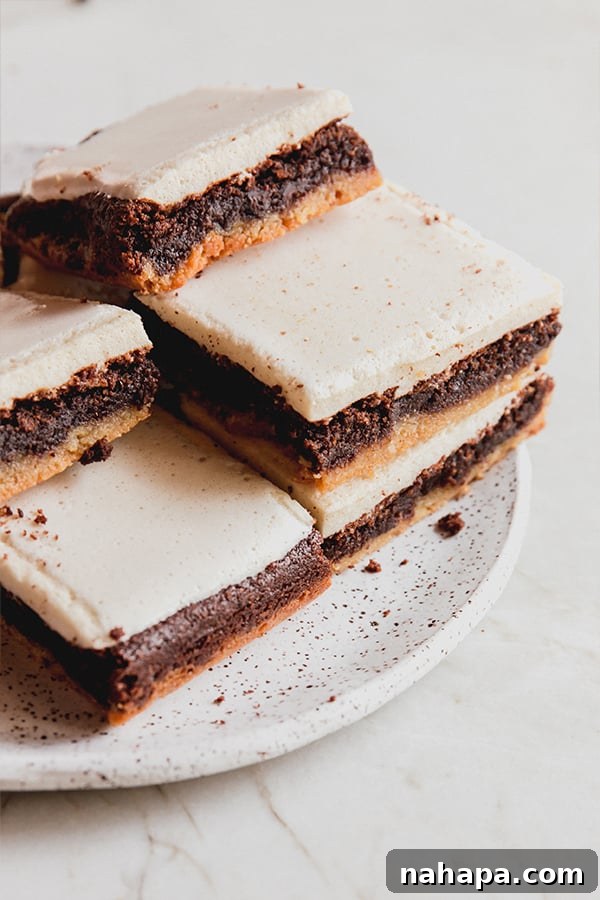 A plate of s'mores brownies stacked.