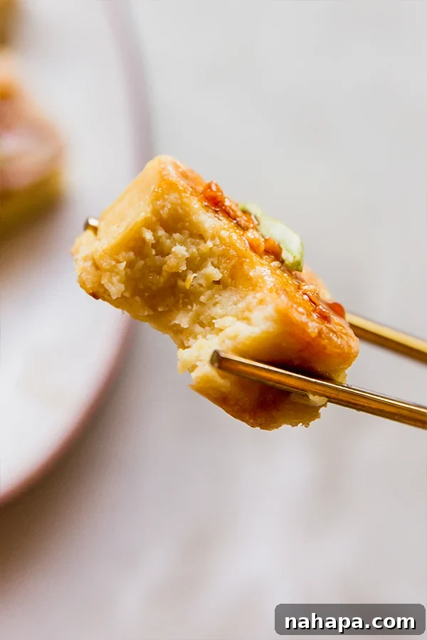 Burmese Soy-Free Chickpea Tofu 7 A vibrant nourish bowl featuring crispy chickpea tofu