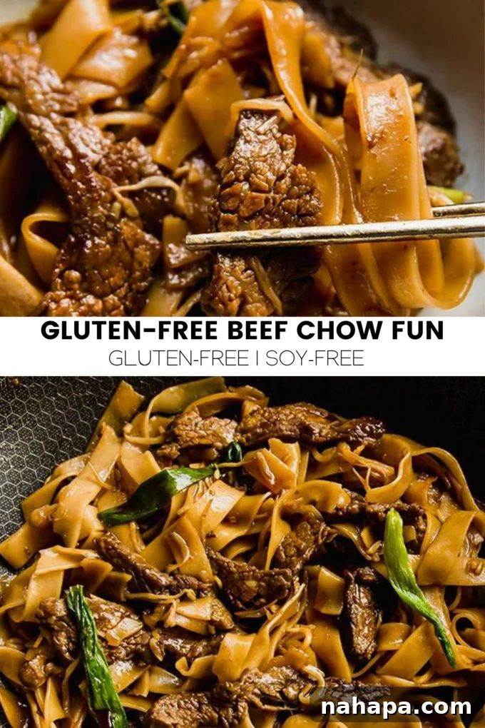 Wok-Kissed Gluten-Free Beef Chow Fun 7 A full-page graphic promoting the gluten-free beef chow fun recipe, perfect for sharing on social media, with a mouthwatering image of the dish.