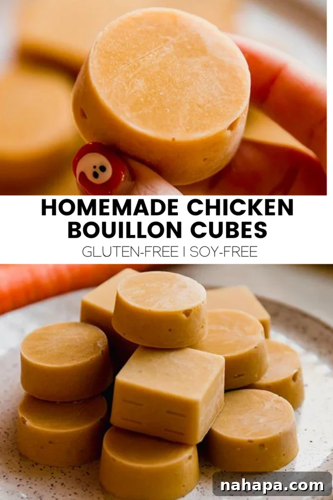A graphic promoting homemade chicken bouillon cubes.