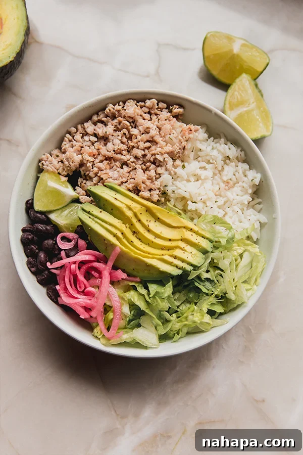 Ground Chicken Chipotle Style Bowls