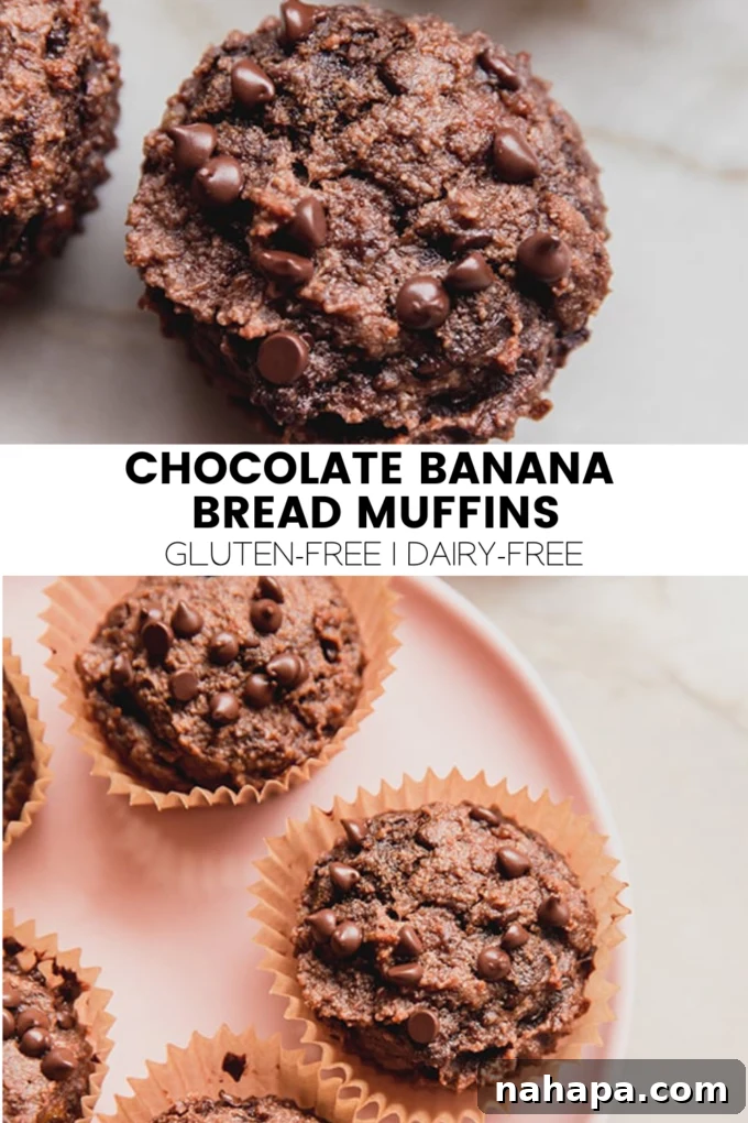 Irresistible Gluten-Free Chocolate Banana Muffins 7 A collection of tempting gluten-free chocolate banana bread muffins, perfect for a healthy snack or breakfast.