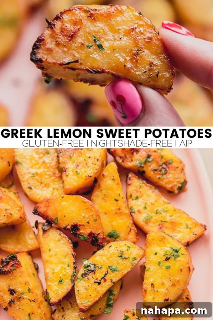 Greek Lemon Sweet Potatoes