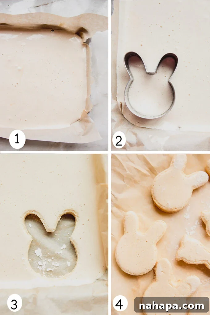 A visual progression showing the step-by-step process of making homemade marshmallows, from liquid to fluffy white peaks, ready to be shaped.