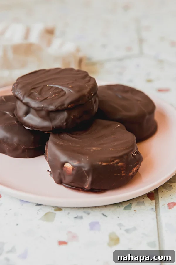 Irresistible Dairy-Free Gluten-Free Moon Pies 4 Two perfectly coated Gluten-Free and Dairy-Free Moon Pies on a wire rack