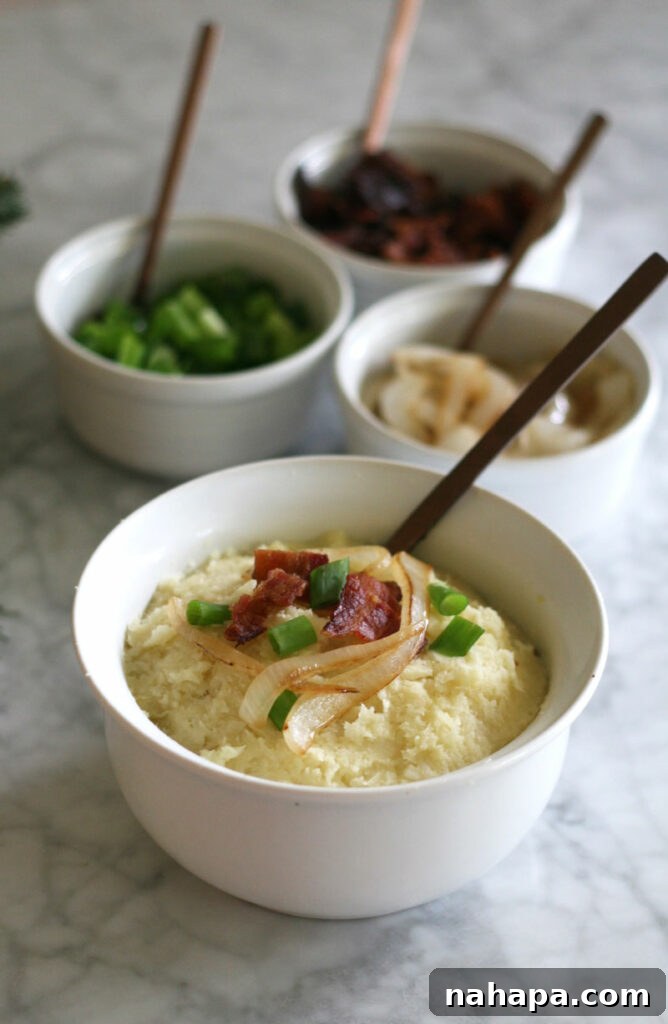 Silky Paleo AIP Holiday Parsnip Mash: A Wholesome Potato Swap 3 Mashed parsnips with herbs, ready for serving.