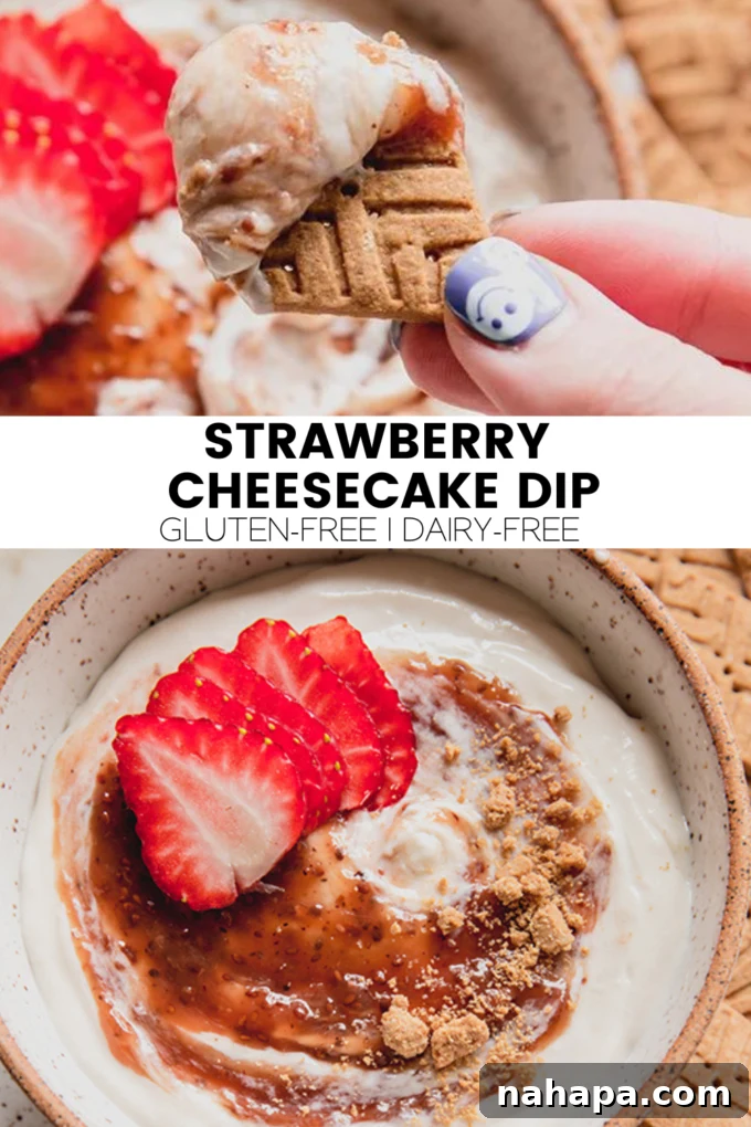Beautifully presented Strawberry Cheesecake Dip
