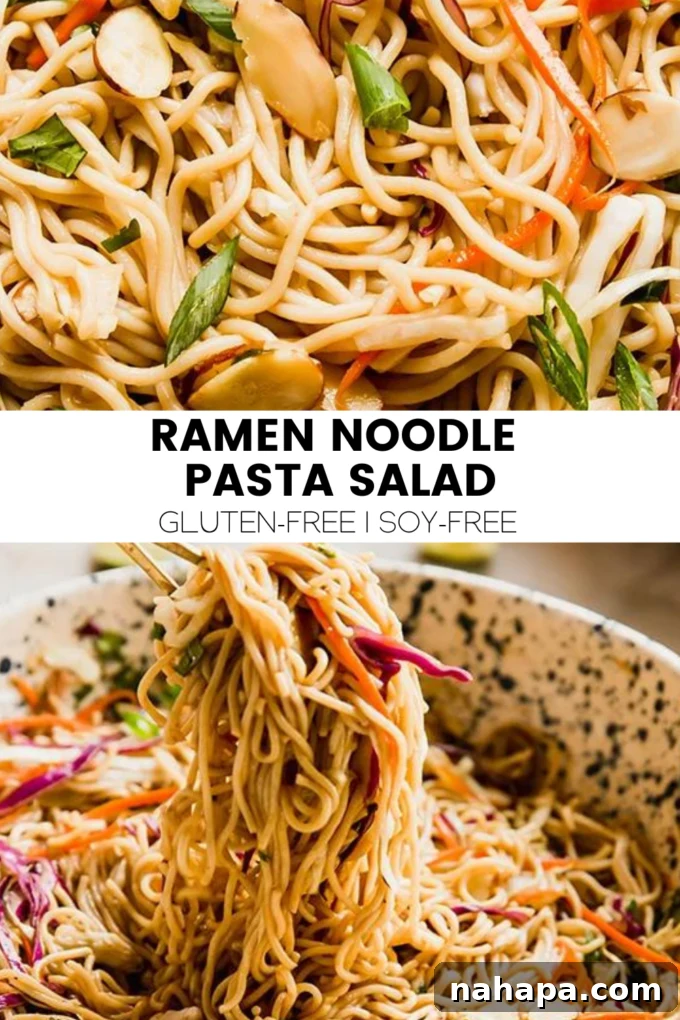 Large image of the prepared Ramen Noodle Pasta Salad