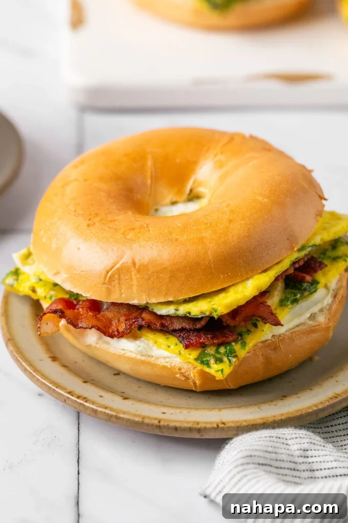 Finished sheet pan egg breakfast sandwich