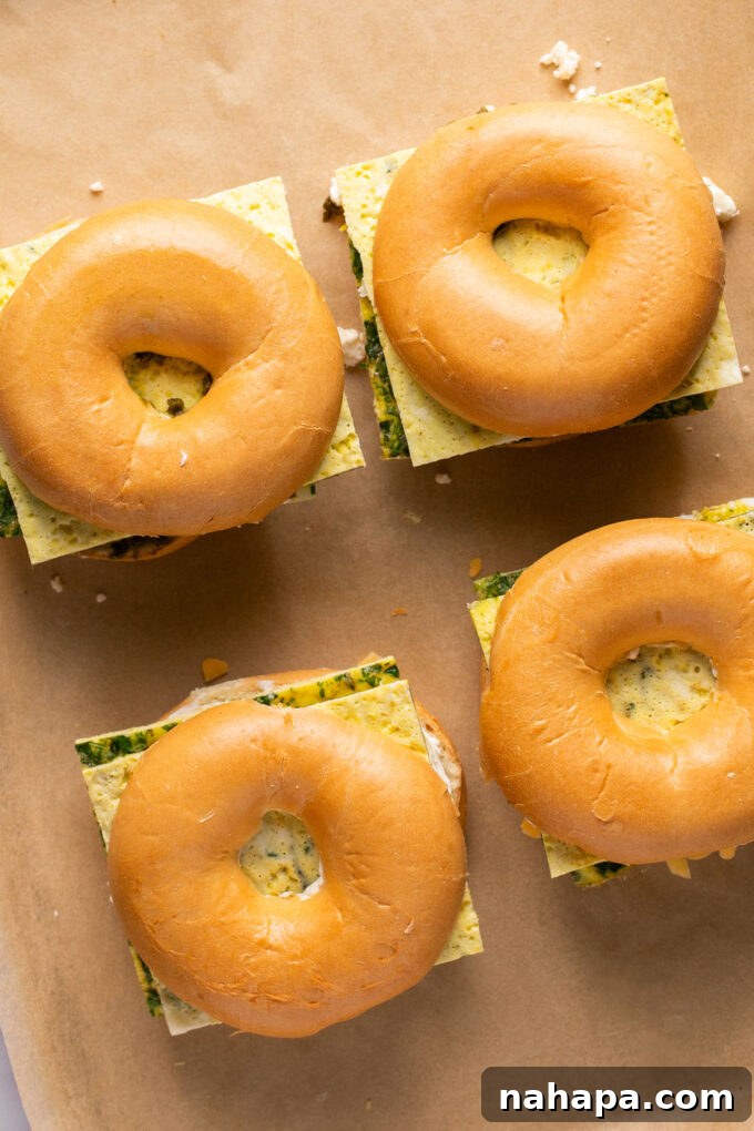 Wrapping breakfast sandwich in foil