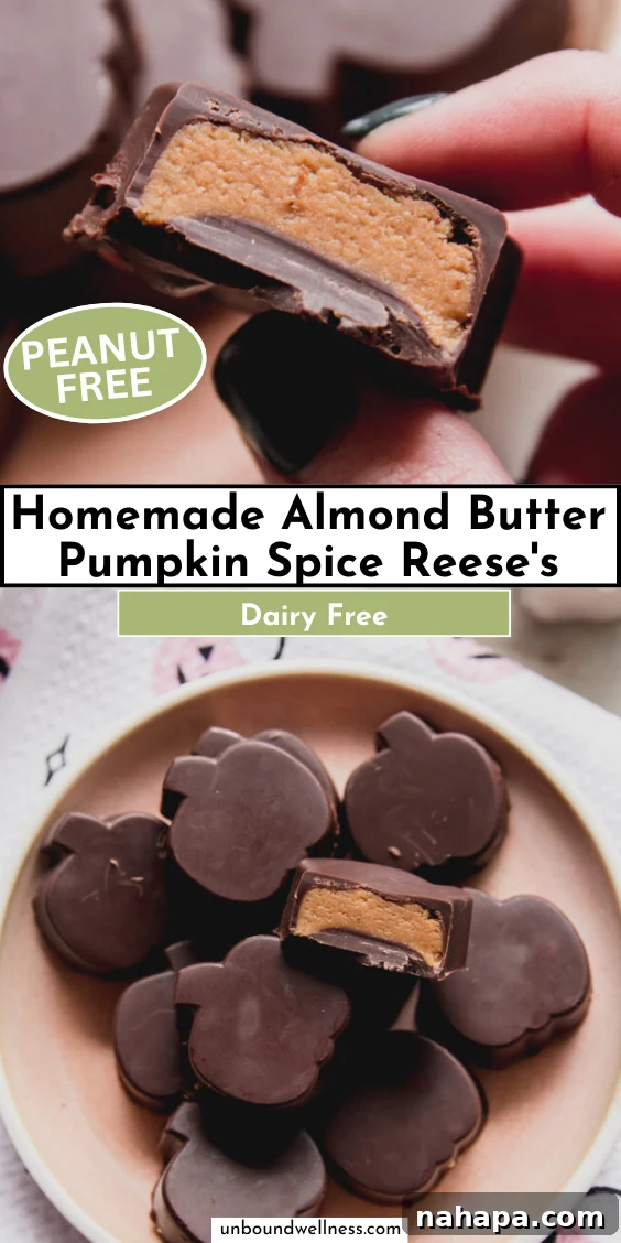 A vibrant infographic promoting Homemade Almond Butter Pumpkin Spice Reese's, highlighting its features.
