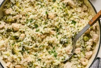 Creamy Cheesy Chicken, Broccoli, and Rice Skillet