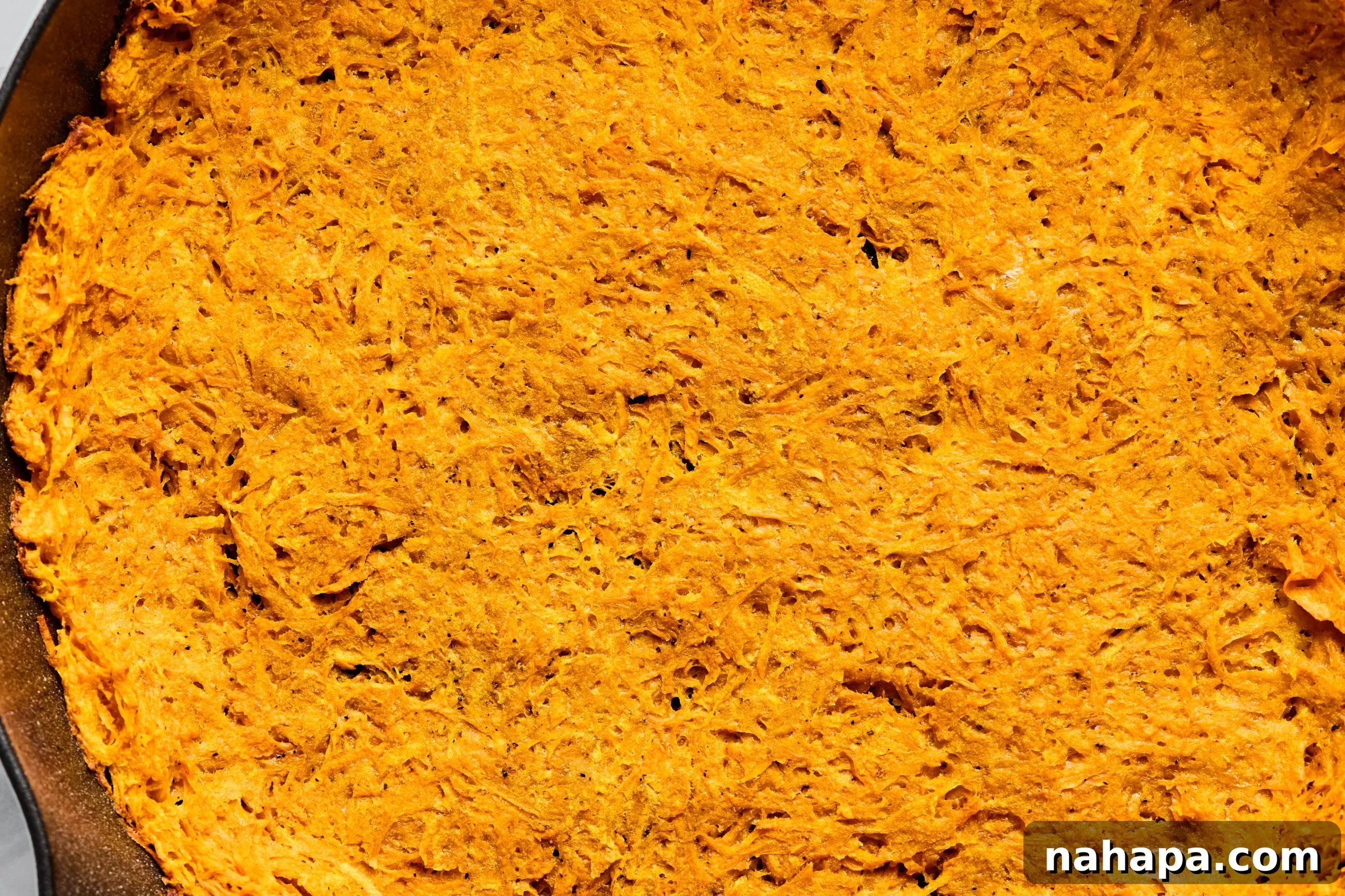 The sweet potato crust after baking.