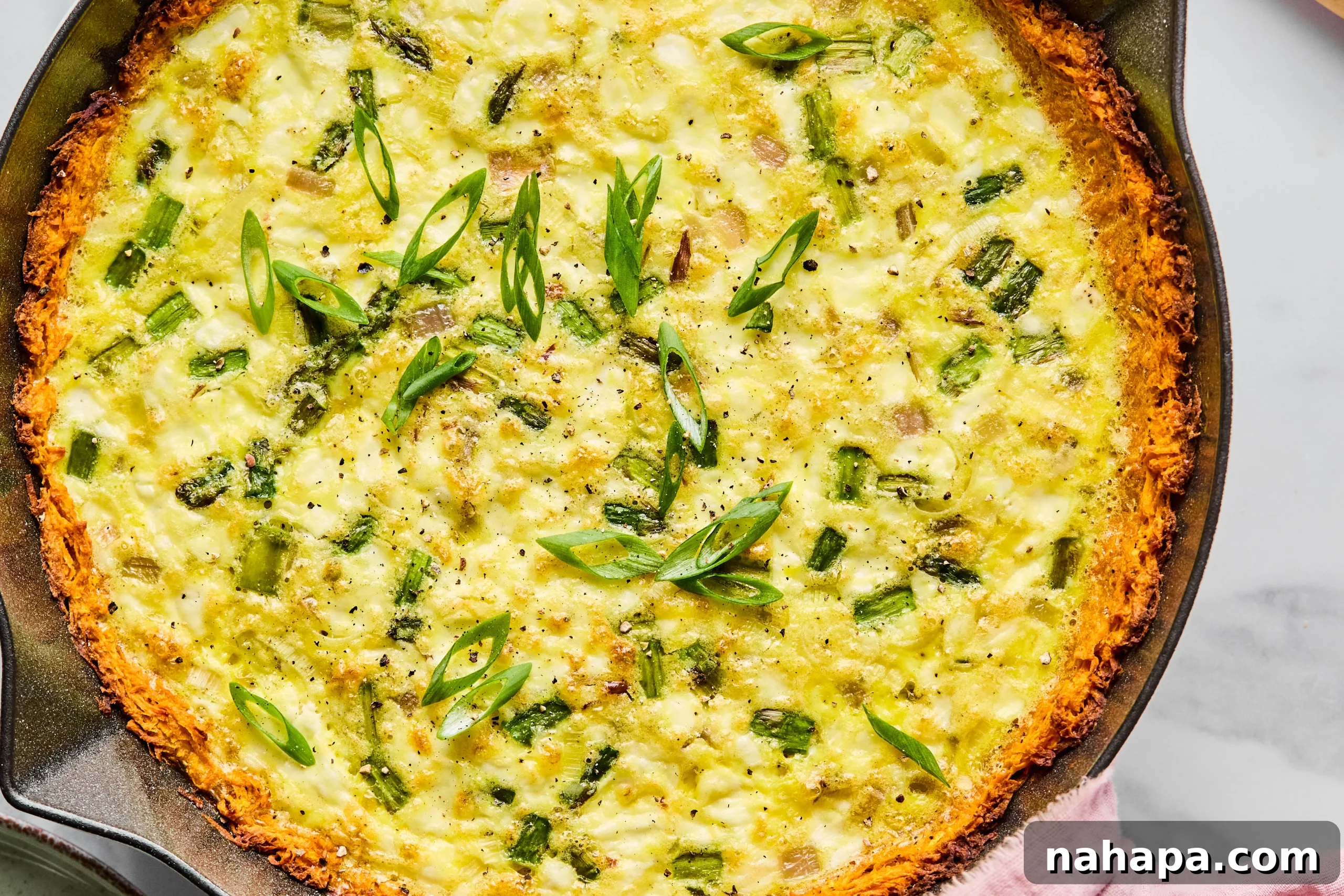 The sweet potato quiche after baking.