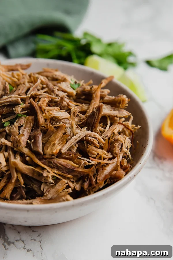 Delicious Slow Cooker Carnitas ready to be served