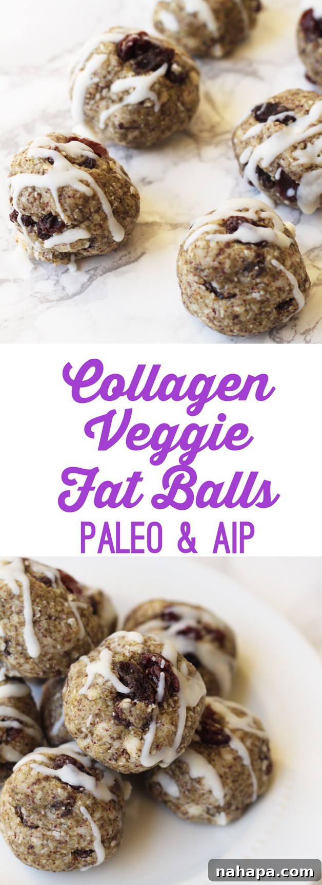 Gut-Healing Collagen Veggie Bites (Paleo and AIP) 5 A high-quality, vertically oriented image prominently featuring Collagen Veggie Fat Balls, optimized for sharing across social media platforms like Pinterest to inspire healthy snacking.
