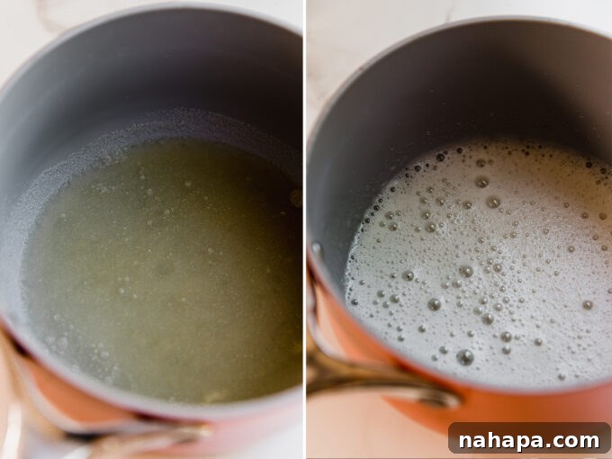 Prepared gelatin egg, frothy and ready to be added to the batter.