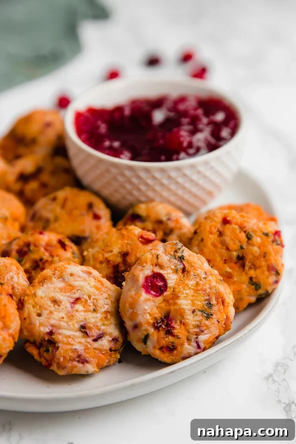 Cranberry Sweet Potato Turkey Poppers - finished dish
